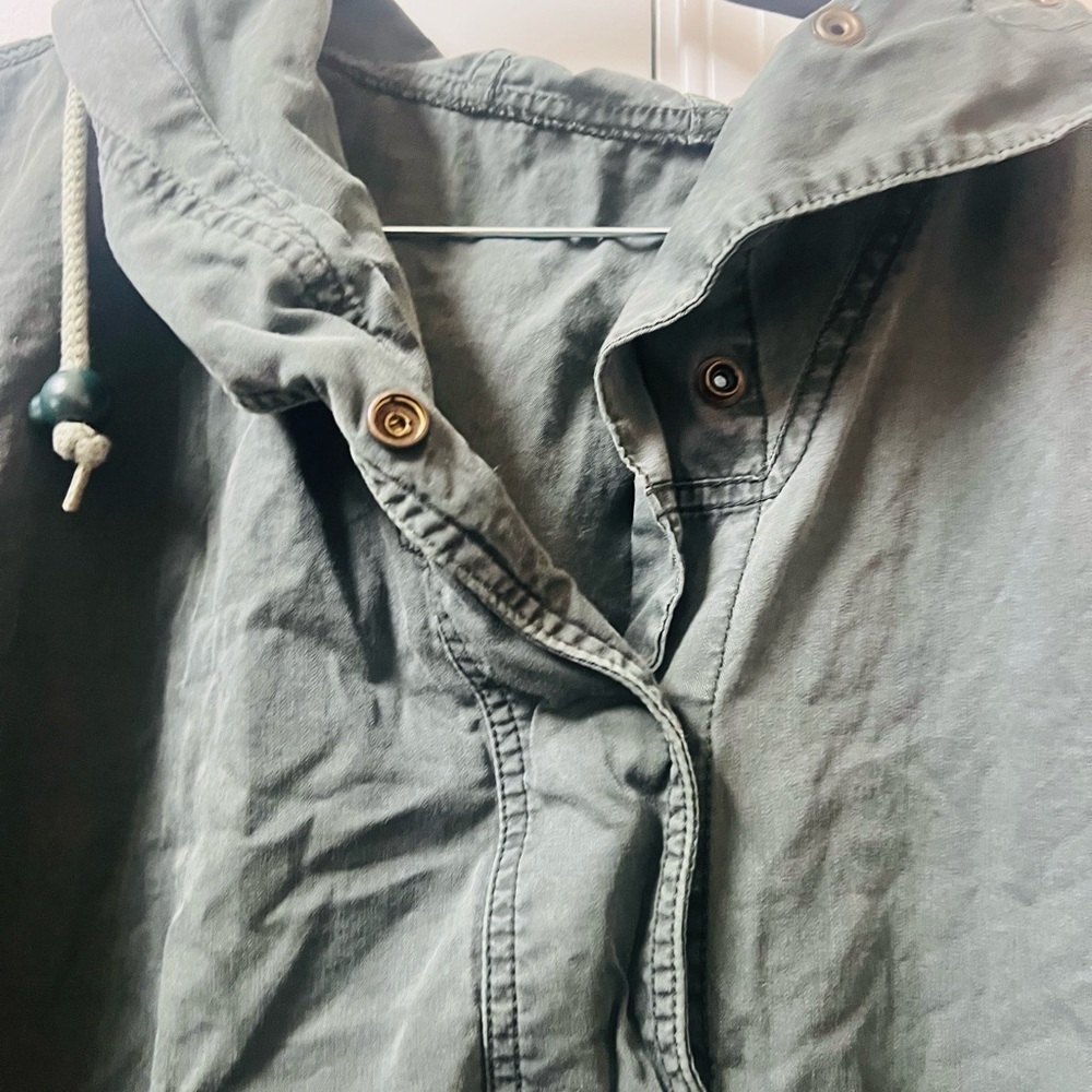 Olive Utility Jacket with Hood - Picture 4 of 5